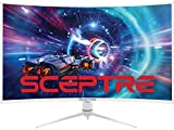 Sceptre Curved 40' Class 16:9 QHD 2560x1440 Gaming Display DisplayPort up to 165Hz AMD FreeSync Premium HDR400, 1ms MPRT 3000R Height Adjustable Nebula Series White (C408B-QWN168W)