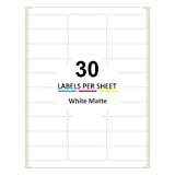 PACKZON Address Labels with Self Adhesive for Laser & Inkjet Printers, 1 x 2.62 Inch, White, (750 Labels/25 Sheets)