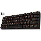 RK ROYAL KLUDGE RK61 Wireless 60% Triple Mode BT5.0/2.4G/USB-C Mechanical Keyboard, 61 Keys Bluetooth Mechanical Keyboard, Compact Gaming Keyboard with Software (Hot Swappable Blue Switch, Black)