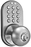 MiLocks TKK-02SN Tkk-Sn Digital Door Knob Lock with Electronic Keypad for Interior Doors, Satin Nickel