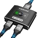 HDMI 2.1 Switch 8K HDMI Switcher, 4K 120hz HDR Aluminum Bi-Directional Switch Splitter 2 in 1 Out or 1 in 2 Out, Support High Speed 48Gbps 8K@60Hz, for PS5, Xbox Series X , Apple TV, Samsung TV LG TV