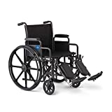 Medline Wheelchair, Swing-Back Desk-Length Arms and Elevating Leg Rests, 18' x 16' Seat (W x D)