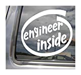 - Engineer Inside - Engineering Civil Mechanic Electrical Chemical Nuclear Aerospace Mining - Cars Trucks Moped Helmet Hard Hat Auto Automotive Craft Laptop Vinyl Decal Store Window Wall Sticker 10553