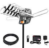 HDTV Digital Antenna -Amplified HD Outdoor TV Antenna 150 Miles Range Motorized 360 Degree Rotation,Wireless Remote Control,Support UHF VHF 1080P 4K
