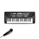 Piano Keyboard for Kids, EOOLEOW 37 Keys Portable Electronic Keyboards Piano for Kids with Microphone - Music Piano Toys for Children (Black)
