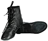 Cheapdancing Women’s Leather Practice Dancing Shoes Jazz Boots Soft-Soled High Boots, Black (4.5/34)