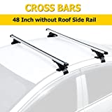 AUXMART Universal Roof Rack Adjustable 48' Cross Bars Aluminum Cargo Carrier Rooftop Crossbars Fit for Most Vehicle Wagon Car (Without Roof Side Rail) 1 Pair, 150LBS /68KG Capacity