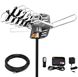 HDTV Digital Antenna -Amplified HD Outdoor TV Antenna 150 Miles Range Motorized 360 Degree Rotation,Wireless Remote Control,Support UHF VHF 1080P 4K