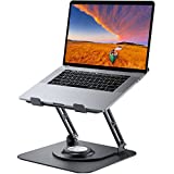 Laptop Stand for Desk, Adjustable Computer Stand with 360° Rotating Base, Ergonomic Laptop Riser for Collaborative Work, Foldable & Portable Laptop Stand, fits for All 10-16' Laptops