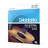 D'Addario Silk & Steel Acoustic Guitar Strings - EJ40-6 String - Warm, Mellow Tone - Light, 11-47