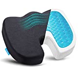 Tbfit Memory Foam Gel Seat Cushion for Office Chair, Comfort Car Chair Cushion, Desk Seat Cushion for Tailbone Sciatica Pain Relief, Ergonomic Coccyx Seat Pad Butt Pillow for Back Support