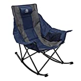 Coastrail Outdoor Camping Rocking Chair Oversized Padded Portable Folding Lawn Rocker Chair for Outdoor, Porch, Backyard, Patio, Lawn, Garden, 300lbs Weight Capacity, Carry Bag Included