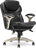 Serta Ergonomic Executive Office Motion Technology, Adjustable Mid Back Desk Chair with Lumbar Support, Black Bonded Leather