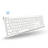 Macally Wireless Bluetooth Keyboard for Mac or Windows PC - Compatible Apple Keyboard Rechargeable - Multi-Device Keyboard, Up to 3 Devices with 110 Keys, 20 Shortcuts, and Numeric Keypad - White