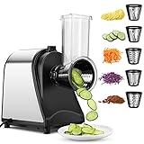 Homdox Electric Cheese Grater 250W 5-in-1 Professional Salad Shooter Electric Slicer/Shredder Powerful Salad Maker for Fruits and Vegetables, Cheese, Kitchenaid