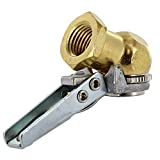 Ram-Pro Air Chuck Open Flow Ball Heavy Duty Closed Flow Lock On Tire Chuck with Clip for Gauge Compressor Female Thread Connector Accessories Hose Tool Clip for Tire Inflator