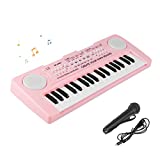 M SANMERSEN Keyboard Piano for Kids 37 Keys Music Piano with Microphone Portable Musical Toy Electronic Piano Birthday Gifts for Girls Ages 3 4 5 6