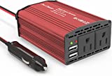 400W Power Inverters for Vehicles - DC 12v to 110v AC Car Inverter Converter, 6.2A Dual USB Charging Ports, Dual AC Adapter for Air Compressor Laptops