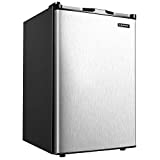 Euhomy Upright freezer, 3.0 Cubic Feet, Single Door Compact Mini Freezer with Reversible Stainless Steel Door, Small freezer for Home/Dorms/Apartment/Office (Silver)