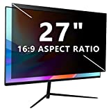 Computer Privacy Screen 27 inch, Removable 16:9 Aspect Ratio Widescreen Laptop Monitor,Eye Protection Anti Blue Light Slide Mount Tabs Cover for 27 Inch Anti Glare Screen Protector