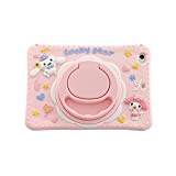for iPad 10.2 Case iPad 9th Generation 2021/ iPad 8th Generation 2020/ iPad 7th Generation 2019 Case, with Rotating CartoonKickstand Silicone Cartoon Case (Pink)