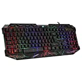 UES-G1 Live4Gadgets Gaming USB Keyboard Wired, Full Size Keyboard with 112 Keys, Numeric Keypad, Quiet Keys, Plug and Play for Windows/PC/Laptop/Desktop/Surface/Chromebook