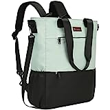 CYUREAY Convertible Backpack Tote Women Laptop Daypack Water Resistant Casual Backpack for Work Computer College School Fits 15.6-Inch Laptop & Tablet, Green