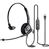 MAIRDI USB Headset with Microphone Noise Cancelling, Mono Computer Headphone for Call Center Office Business PC Softphone Calls Microsoft Teams Skype Chat, Clear Voice for Speech Dictation