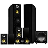 Fluance Signature HiFi Surround Sound Home Theater 7.1 Channel Speaker System including 3-Way Floorstanding Towers, Center Channel, Surrounds and Rear Surrounds and DB12 Subwoofer - Black Ash (HF71BR)
