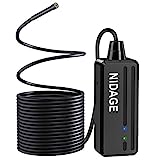 Wireless Endoscope, NIDAGE 5.5mm 2MP WiFi Borescope 1080P HD Semi-Rigid Snake Camera for iPhone Android, Tablet, Motor Engine Sewer Pipe Vehicle Inspection Camera(11.5FT)
