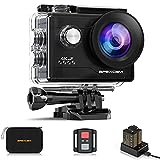 Apexcam Action Camera 4K Sports Camera 20MP 40M 170°Wide-Angle WiFi Waterproof Underwater Camera with 2.4G Remote Control 2 Batteries 2.0'' LCD Ultra HD Camera with Mounting Accessories Kit