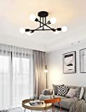 Dellemade Modern Sputnik Chandelier, 6-Light Ceiling Light for Bedroom,Dining Room,Kitchen,Office,Black