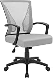 KaiMeng Ergonomic Grey Office Clearance Mesh Computer Lumbar Support Mid Back Study Desk Modern Executive Task Chair Cheap Adjustable Swivel, 19.8' x 19.8' x 38.8'