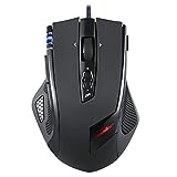 Perixx MX-2000B Programmable Laser Gaming Mouse with Adjustable Weight and RGB Backlight, Black
