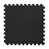 IncStores 7/8 Inch Thick Tatami Foam Flooring Tiles | Textured Interlocking Foam Tiles for Martial-Arts Floor Protection in Your Home Gym, Playroom, and More | Black/Grey, 6 - 2'x2' Tiles (24 Sq Ft)