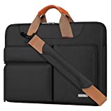 Lacdo 14 Inch 360° Protective Laptop Shoulder Bag Sleeve Case for 14 inch New MacBook Pro A2442 / Chromebook 14 / HP Stream 14 / Lenovo IdeaPad 14 S330 / Acer Swift 3 / Inspiron 14 / ZenBook 14, Black