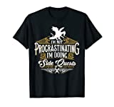 Not Procrastinating Side Quests Funny RPG Gamer Dragons T-Shirt