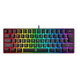 Snpurdiri 60% Wired Gaming Keyboard, RGB Backlit Ultra-Compact Mini Keyboard, Waterproof Small Compact 61 Keys Keyboard for PC/Mac Gamer, Typist, Travel, Easy to Carry on Business Trip(Black)