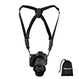 Camera Harness Strap,Cross Shoulder Quick Release Straps for Binoculars, Rangefinders,Harness Strap Compatible with Canon, Nikon, Sony and DSLR SLR Cameras-Black