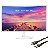 Samsung Monitor for Business Gaming, 27' FHD Curved Widescreen LED Slim Bezel Anti-Glare, AMD FreeSync, 4ms Response Time, 60Hz Refresh Rate, Ultra-Slim, HDMI, DisplayPort, HDMI Cable