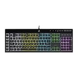 Corsair K55 PRO LITE RGB Wired Membrane Gaming Keyboard (5-Zone Dynamic RGB Backlighting, Six Macro Keys with Stream Deck Integration, IP42 Dust and Spill Resistant, Dedicated Media Keys) Black