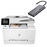 HP Laserjet Pro MFP M283fdw Wireless Color All-in-One Laser Printer, Print&Copy&Fax&Scan, up to 22 ppm, 2.7' Color Touchscreen, Works with Alexa (7KW75A), Majool 11in1 USB C Hub