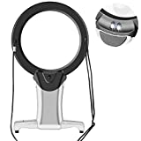 Magnifying Glass for Reading, Hands Free Chest Rest LED Magnifier with LED Light for Reading, Sewing, Cross Stitch and Close Work