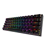 Dierya DK61 Pro 60% Mechanical Gaming Keyboard, Wired/Wireless/Bluetooth Keyboard, 61 Keys RGB Backlit Mini Keyboard, PBT Keycap Mini Keyboard with Full Keys Programmable(Gateron Optical Blue Switch)
