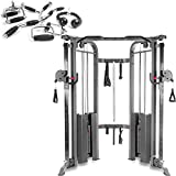 XMark Functional Trainer Cable Machine with Dual 200 lb Weight Stacks, 19 Adjustments, and an Upgraded Accessory Package
