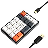 Number Pad HAVIT Mechanical Numeric Keypad with GATERON Optical Red Switches Hot Swappable Keypad Type-C USB-A Wired PBT Keycaps 21 Keys Numpad for Laptop Computer