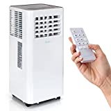 Compact Freestanding Portable Air Conditioner - 10,000 BTU Indoor Free Standing AC Unit w/ Dehumidifier & Fan Modes For Home, Office, School & Business Rooms Up To 300 Sq. Ft - SereneLife SLPAC105W