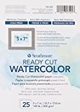 Strathmore 140-205 Ready Cut Watercolor, Cold Press, 5' x 7', White, 25 Sheets,Multicolor