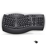 Perixx Periboard-612 Wireless Ergonomic Split Keyboard with Dual Mode 2.4G and Bluetooth Feature, Compatible with Windows 10 and Mac OS X System, Black, US English Layout, (11354)