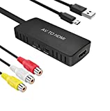 RuiPuo RCA to HDMI Converter AV to HDMI Converter Composite to HDMI Adapter Support 1080P/ 720P Compatible with N64, PS one, PS2, PS3, STB, Xbox, VHS, VCR, Blue-Ray DVD Players TV and Projector…